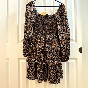 Blu Pepper Floral Tiered Mini Dress